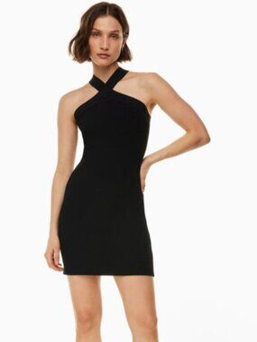 Aritzia Babaton Sculpt Knit Criss-Cross Dress